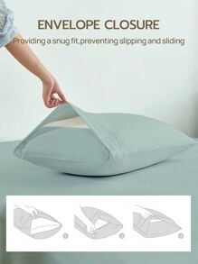 1pc Solid Color Pillowcase, Without Pillow Insert, Soft, Wrinkle-Resistant, Fade-Resistant, Breathable, No Filling, Machine Washable, Oeko-Tex Certified - Lime Green - View 4