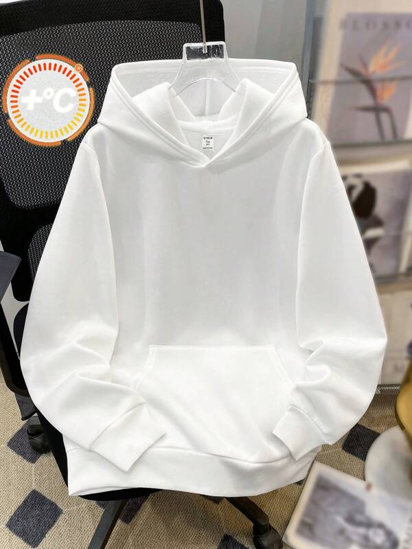 SHEIN Teen Boy Casual Loose Comfortable Solid Color All-Match Hoodie