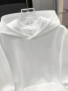 SHEIN Teen Boy Casual Loose Comfortable Solid Color All-Match Hoodie