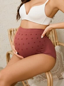 Moonlight&Mama 3pcs Set Seamless Dot Printed Maternity Briefs, Casual & Comfortable - Multicolor - View 7