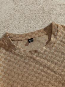 Manfinity VCAY Set de 2 piezas de Camiseta de manga larga holgada de punto casual y Pantalón jogger con cintura elástica para hombre - Caqui - Ver 5