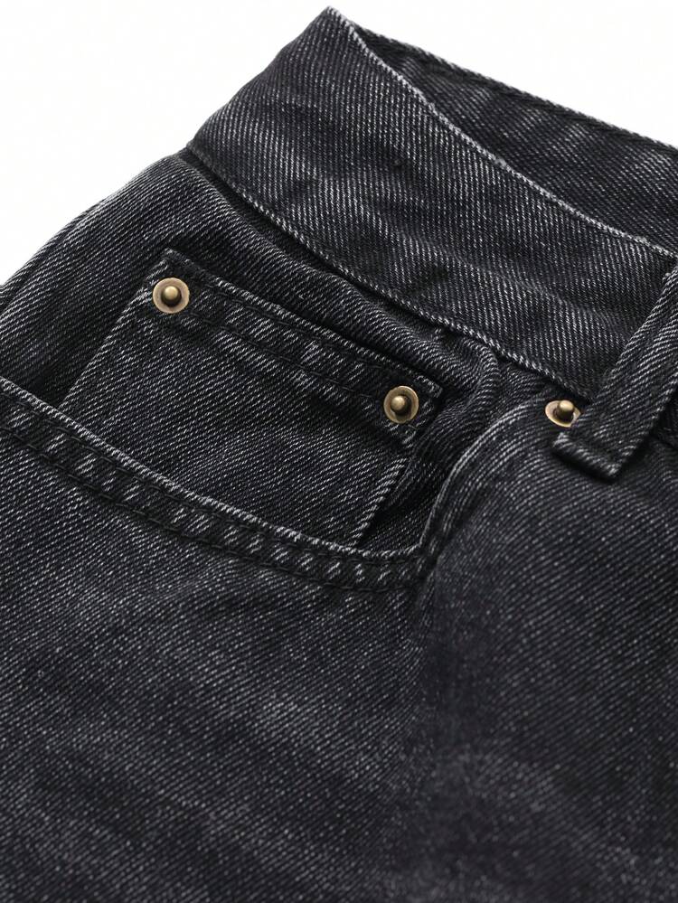 Women's Casual Street Style Wrinkled Loose Wide Leg Jeans,Baggy Jeans Fall,Winter