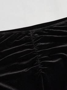 SHEIN MOD Falda de cola de sirena con volantes negra de estilo retro para tallas grandes