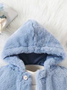 Baby Girls Warm Soft Fluffy Elegant Jacket, Autumn/Winter - Multicolor - View 5