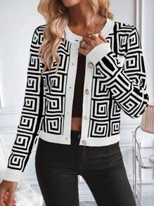 SHEIN LUNE Blusa casual de mujer de manga larga con botones al frente, diseño sencillo para uso diario