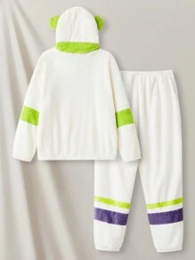 Manfinity VCAY 2pcs Men's Knit Casual Hooded Sweatshirt With Drawstring Waist And Ankle Cuff Pants Set