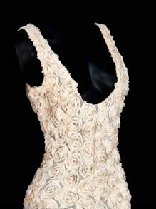 SHEIN ICON 长款玫瑰花卉提花修身连衣裙