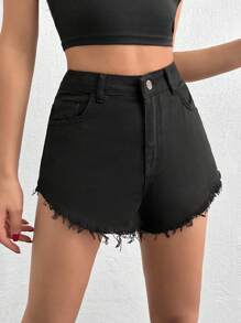 RueChic 超迷你白色短款毛边 - 250 克 - 黑色 - 查看 4