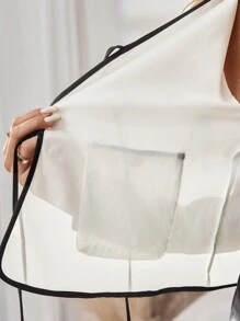 SHEIN Veste décontractée de maternité à col lavallière, manches longues, double poche, avec nœud sur le devant, pour l'automne