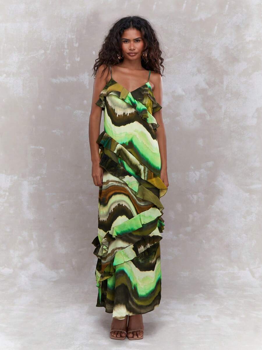 MISSGUIDED Đầm Maxi Cami In Họa Tiết Boho Khắp Thân Không Đối Xứng - Nhiều màu - Xem 1