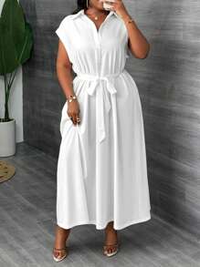 Slaydiva Vestido elegante de encaje con diseño floral y tirantes con lazo para mujer de talla grande