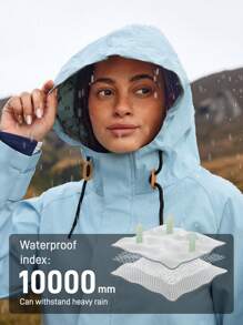 In My Nature 女士休闲户外拉链连帽夹克 - 淺藍色 - 查看 2