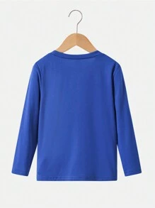 5pcs/Pack Young Boy Basic Solid Color Round Neck Casual T-Shirt - Multicolor - View 4