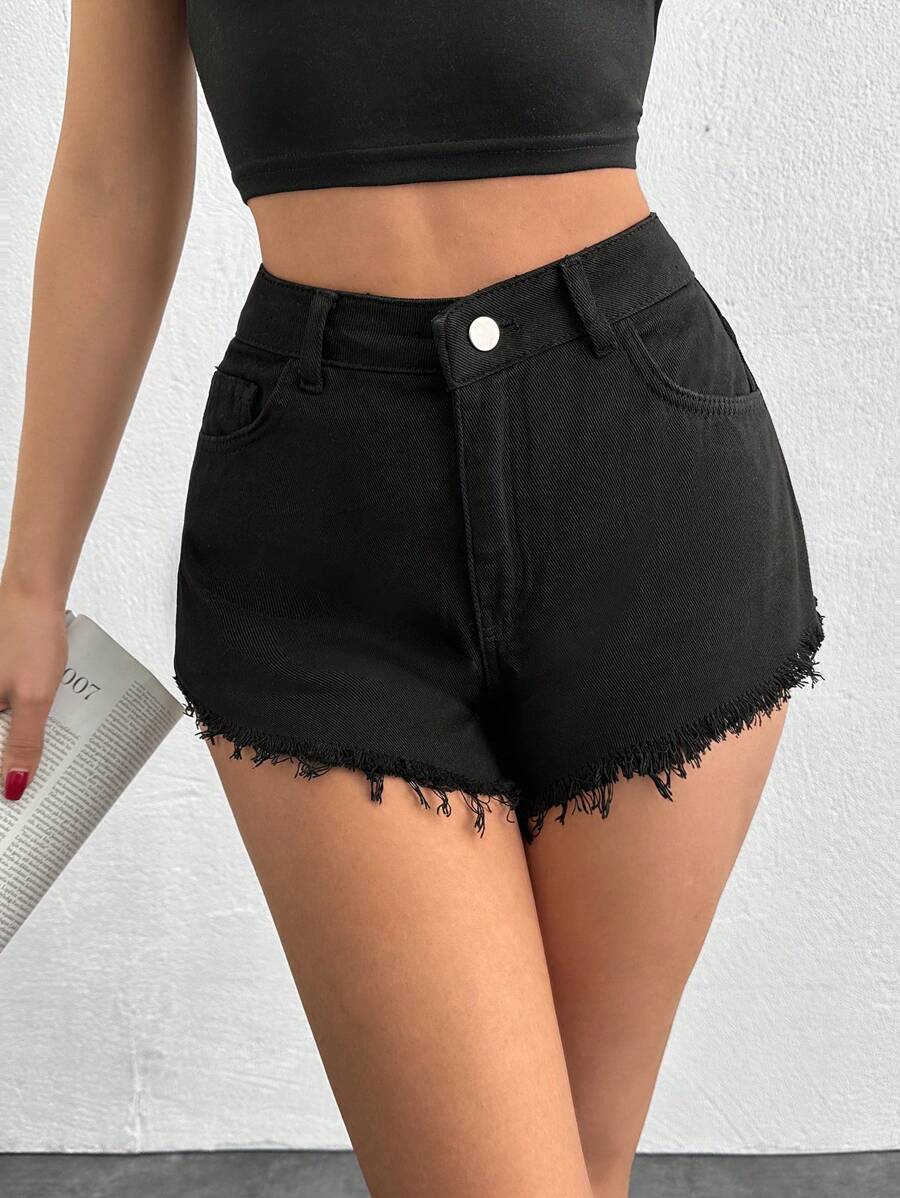 RueChic 超迷你白色短款毛边 - 250 克 - 黑色 - 查看 1