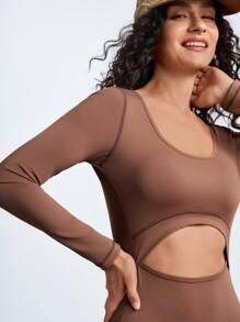 SHEIN Sports Outdoor/Camping/Hiking Sports/Commuting Stretchy Soft Women Jumpsuit & Pants - Brown - View 7