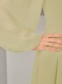 Modelyn Women's Fashionable Solid Color Long Sleeve Dress - Mint Green - View 6