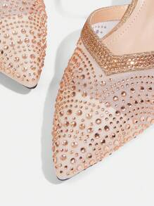 CUCCOO TILAWA Tacones altos puntiagudos sin cordones con efecto hueco y adornados con strass para mujer, de moda y casual, nueva edición de otoño/invierno