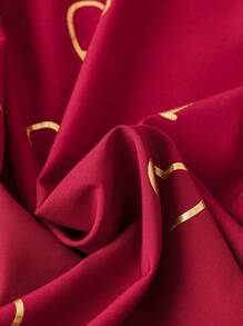 SHEIN LUNE 大码 V 领长袖心形印花休闲衬衫 - 彩色 - 查看 3