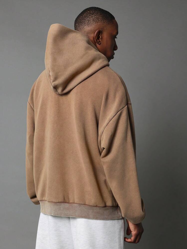 Cozy Oversized Fleece Pullover Hoodie With Centre Pocket