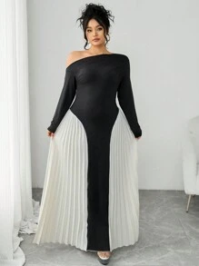 Flirla Đầm Maxi Dự Tiệc Tay Dài Cỡ Lớn Cho Nữ, Đầm Maxi Dự Tiệc, Trang Phục Cho Nữ, Váy Maxi Dự Tiệc, Đầm Maxi Dự Tiệc Cho Nữ, Đầm Maxi Dự Tiệc ... - Đen và trắng - Xem 4