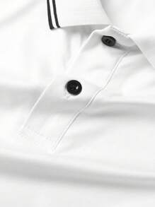 Manfinity Dauomo 大码男式休闲拼色装饰骑士印花短袖 Polo 衫