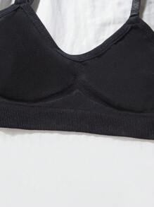 Ropa interior cómoda de punto acanalado de unicolor minimalista para niñas preadolescentes