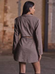 MUSERA Blazerkleid mit Ausschnitten, Business Lässig, elegant, für Frühjahr, Old Money, Sommer Brunch Party - Verschiedenfarbig - Übersicht 3