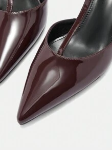 CUCCOO BIZCHIC 女士时尚咖啡棕色T字带尖头低跟踝带鞋，通勤、约会、派对穿着，春季鞋款，春假、复活节、圣诞节春季鞋款 - 咖啡棕 - 查看 7