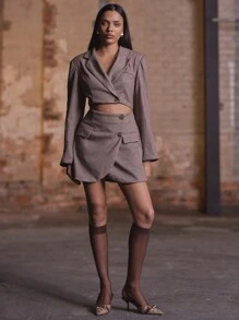 MUSERA Blazerkleid mit Ausschnitten, Business Lässig, elegant, für Frühjahr, Old Money, Sommer Brunch Party - Verschiedenfarbig - Übersicht 4
