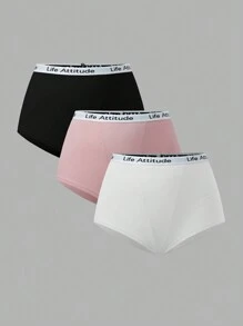 EasyFave 3 Stücke Damen Slip mit elastischem Bund, Lässig