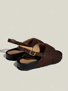 Solecia Damskie modne sandały z odkrytymi palcami i krzyżującymi się palcami, wygodne na wiosnę/lato, na święta Bożego Narodzenia i Nowy Rok, jesień i zimę