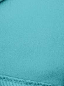 Manfinity Homme Men's Hooded Sweatsuit Pullover Top And Simple Casual Long Pants Set, Fall Clothes - Mint Blue - View 7