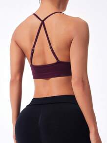 Easithlete Removable Strap Convertible Backless Sexy Bra - Burgundy - View 4