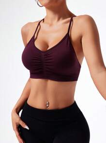 Easithlete Removable Strap Convertible Backless Sexy Bra - Burgundy - View 6