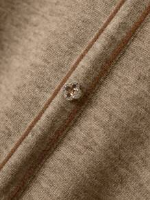 EMERY ROSE 女士纯色前扣长袖休闲衬衫，日常穿着