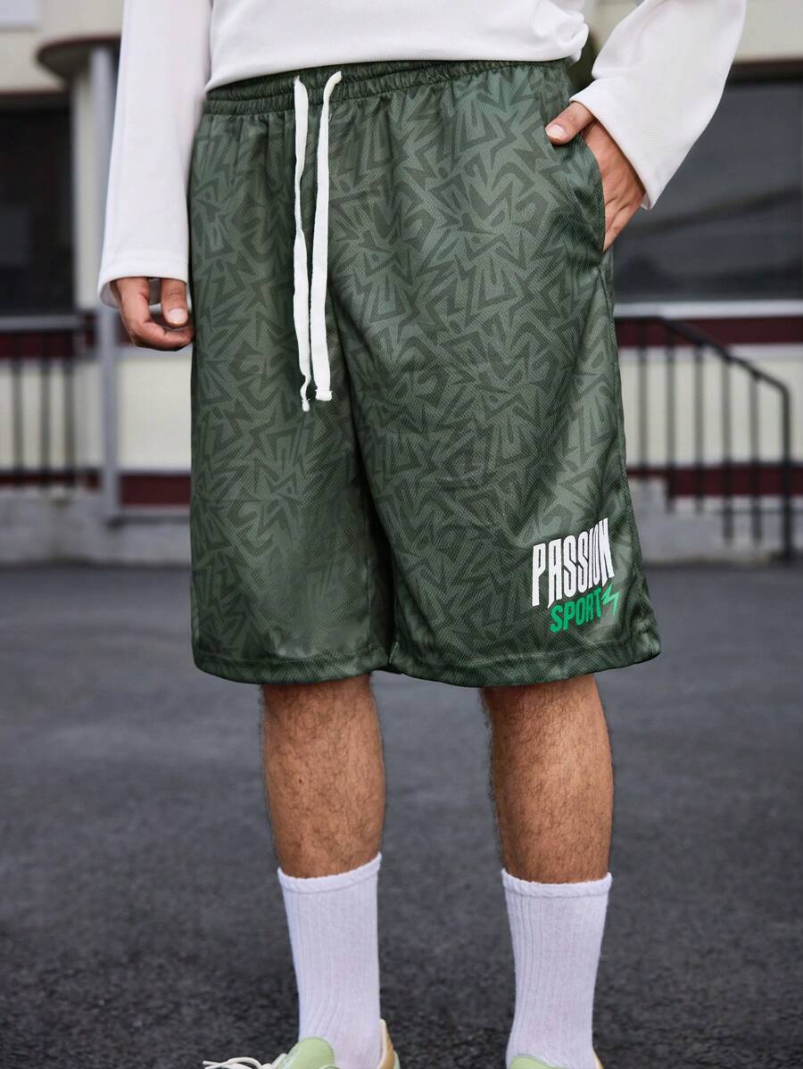 Gym Rark Shorts holgados para hombre con estampado de letras & geométrico, cintura con cordón, para gimnasio - Negro - Ver 1