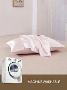 1pc Silky Satin Pillowcase, Silk Pillow Case For Hair And Skin, Luxurious And Silky Smooth, Ultra Soft And Breathable, No Filler, Machine Washable. For Home Bedding And School Bedding Dorm Essentials