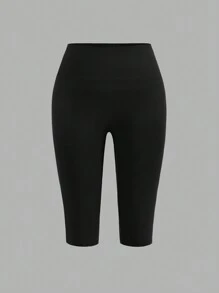 SHEIN EZwear 4pcs Plus Size Casual Solid Color Leggings, Suitable For Summer Suitable For Going Out - Multicolor - View 6