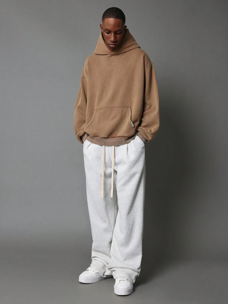 Cozy Oversized Fleece Pullover Hoodie With Centre Pocket