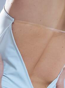 MUSERA Bandeau Open Back Mini Waterfall Dress Elegant Spring Summer Vacation Party Fall Bridal Bachelorette Hen Do Wedding - Baby Blue - View 5