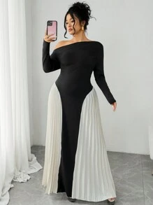 Flirla Đầm Maxi Dự Tiệc Tay Dài Cỡ Lớn Cho Nữ, Đầm Maxi Dự Tiệc, Trang Phục Cho Nữ, Váy Maxi Dự Tiệc, Đầm Maxi Dự Tiệc Cho Nữ, Đầm Maxi Dự Tiệc ... - Đen và trắng - Xem 6