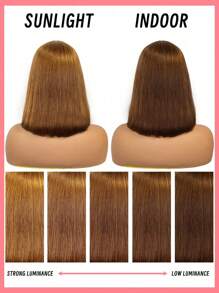 Pelucas De Cabello Humano Con Encaje Frontal Transparente De 13x4, 150% De Densidad, 16 Pulgadas De Largo, Color Marrón Oscuro 4#, Recto Con Línea De Cabello Natural Para Mujeres