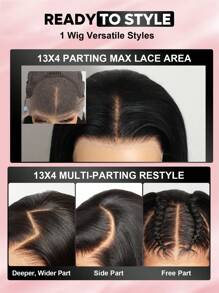 ALL READY WIG Voorgebleekt, voorgeplukt, voorgesneden kant, smeltende kant, 13x4, lijmloze voorkant, pruiken van 100% menselijk haar, steil, 180 dichtheid, met babyhaar, natuurlijke haarlijn, menselijk haar, pruiken voor vrouwen