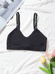 Ropa interior cómoda de punto acanalado de unicolor minimalista para niñas preadolescentes