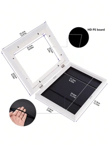 1 件 A4 绘图框木制壁挂式相框带磁性盖用于存储和浴室耐磨儿童艺术品、涂鸦、奖项和证书，现代家居装饰情人节、情人节婚礼生日 - 白色 - 查看 2