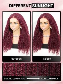 ALL READY WIG باروكة شعر طويل مع غطاء هوائي بريزي، إغلاق الدانتيل خالي من الصمغ مسبق القطع 99J# أحمر  بوردوني غامق موجة عميقة للارتداء والذهاب - S99J - مشاهدة 6