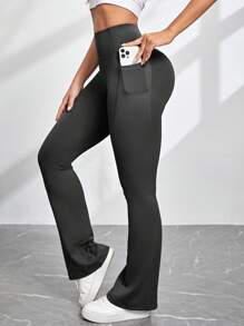 Easithlete 女士隐形口袋瑜伽裤高腰休闲健身紧身裤 - 彩色 - 查看 5