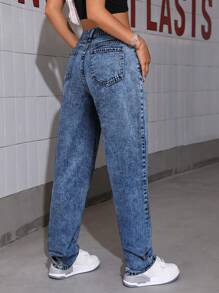 SHEIN Tall Casual Ripped & Washed Tapered Jeans