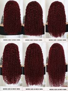 ALL READY WIG 180% Density Glueless Burgundy Water Wave Lace Front Wigs Human Hair 99J Burgundy Wigs Human Hair Water Wave Wigs Pre Plucked With Baby Hair 13x4 Red Deep Wave Wig Human Hair For Women Halloween Costumes - S99J - View 7