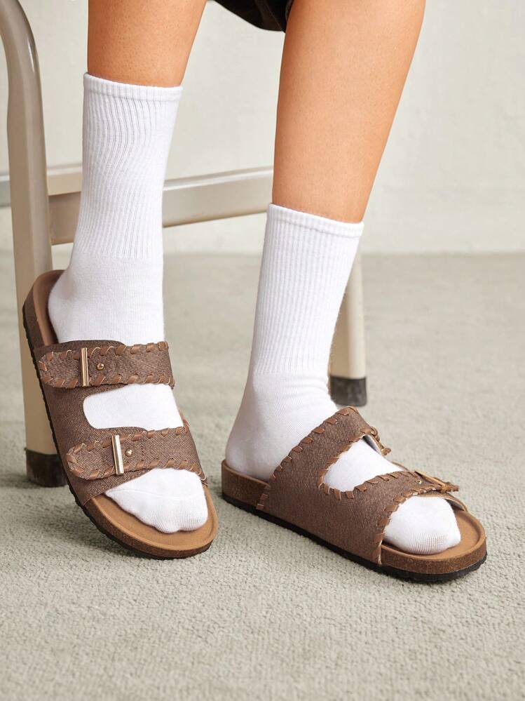 Solecia 2024 Women's Solid Color Casual Sports Sandals, Summer New Arrival School Supplies Back To School Halloween - Khaki - View 4